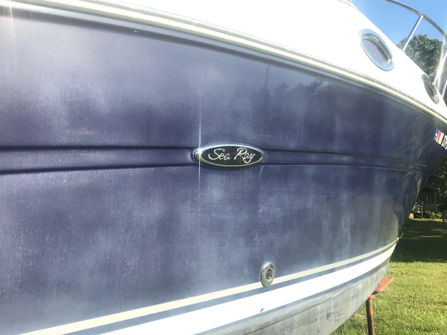 Sea Ray hull with restored gel coat