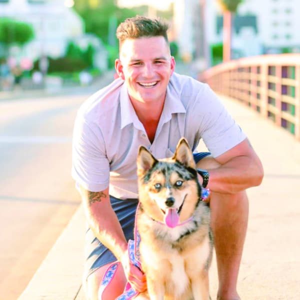 Josh Buckler with his dog Stella